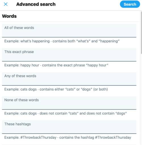 search old tweets twitter advanced search fields