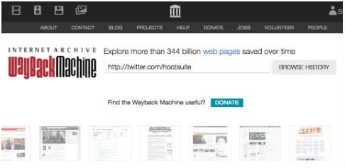 wayback machine homepage