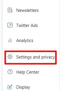 go to twitter Settings and Privacy on mobile app