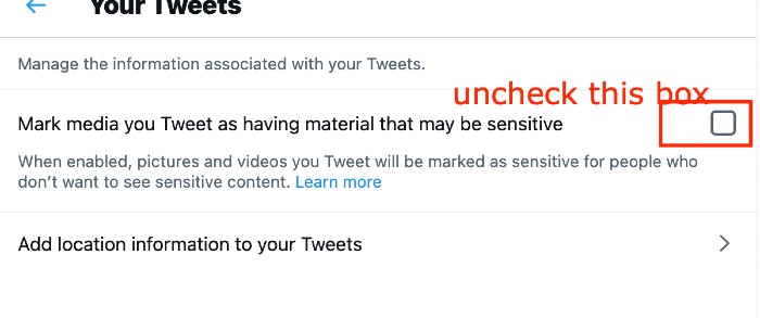 Mark media you Tweet as having material that may be sensitive