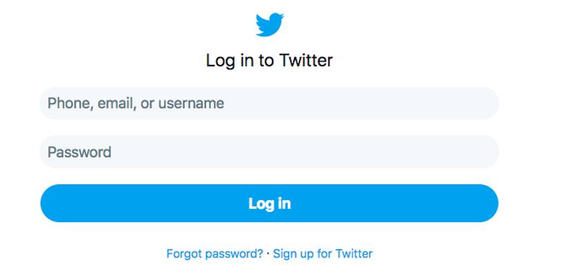 Log in Twitter
