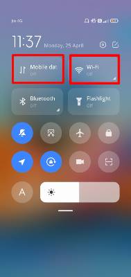 Turn off mobile data and wifi