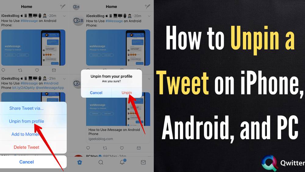 How to Unpin a Tweet on iPhone, Android, and PC